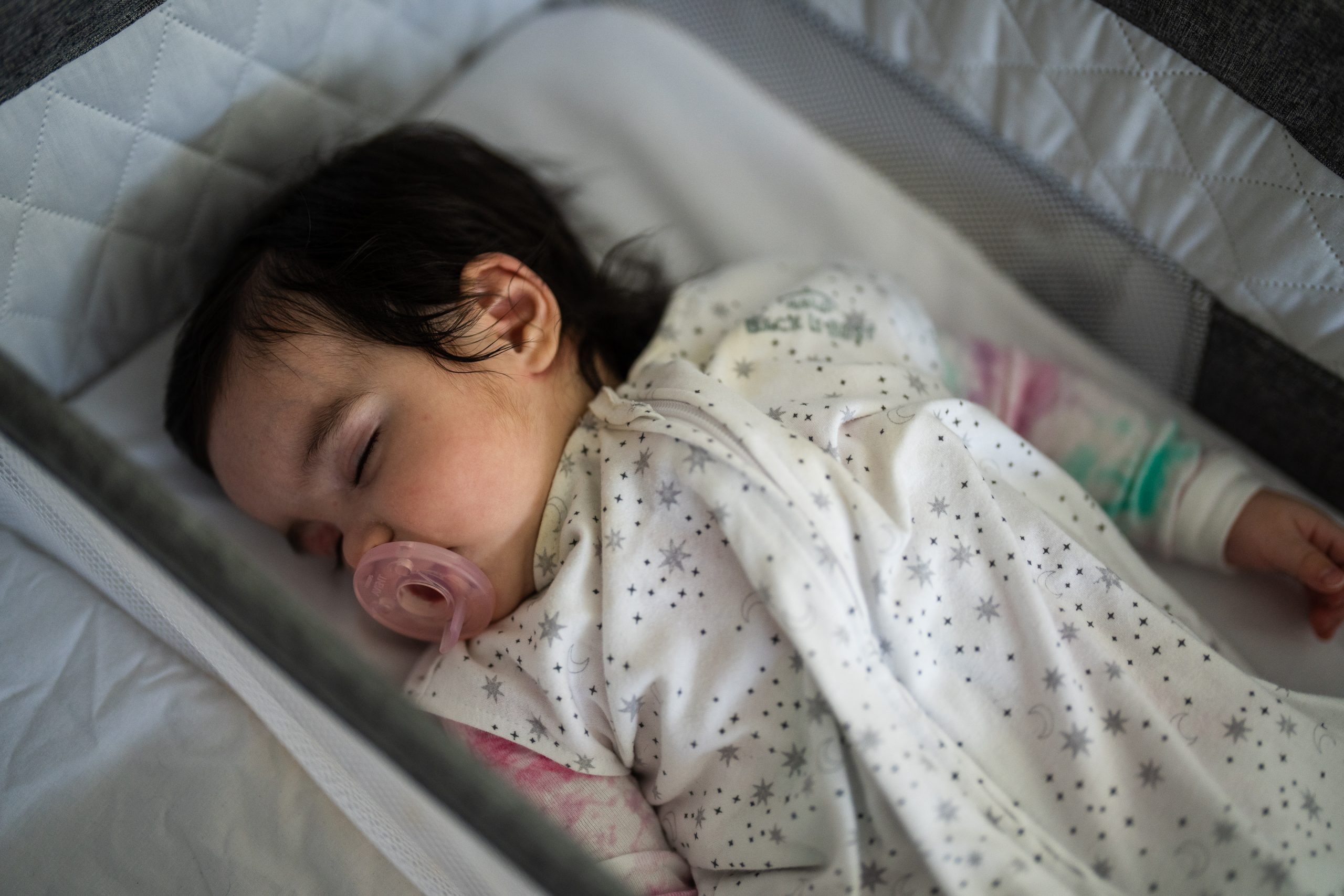 baby sleeping on back